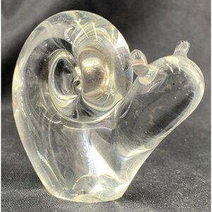 Clear Glass Hand Blown Snail Figurine Paperweight Vintage 3.25" x 3